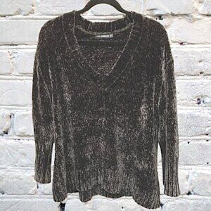 ZARA Oversized Chenille Sweater Dark Gray Size Small